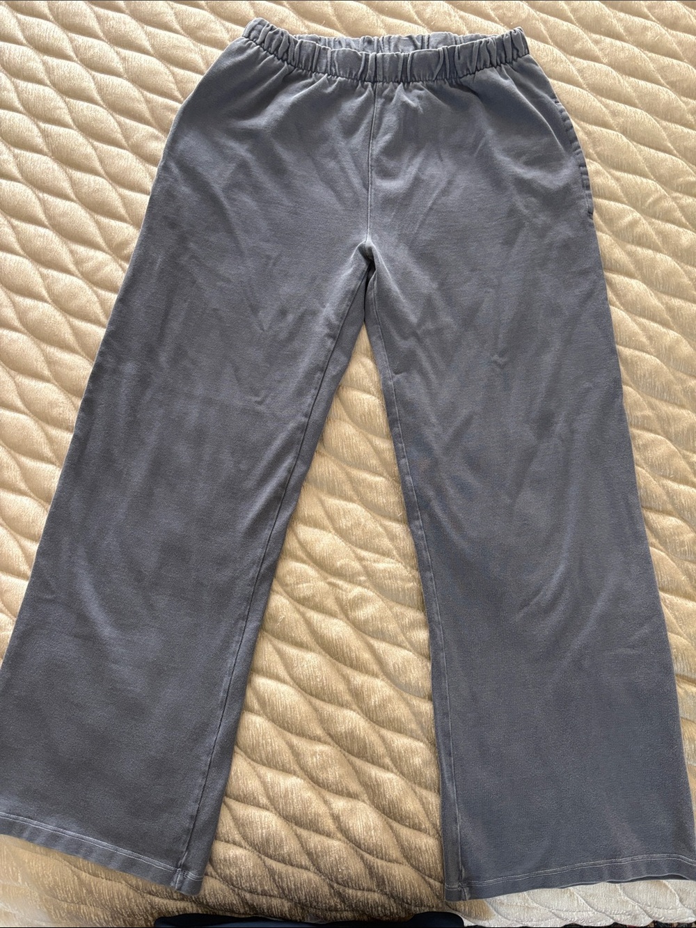 Brandy Melville Wide-Leg Pull-On Pants in Slate Blue